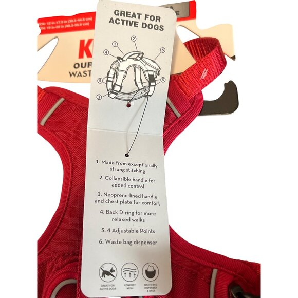 Kong Ultra Durable Red Waste Bag Dog Harness Great for Active Dogs Sz Small NWT - Picture 5 of 6